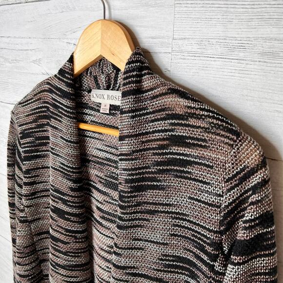 Knox Rose Cardigan Womens Size Medium Earth Tones Zipper on Sleeves Detail - Picture 8 of 16